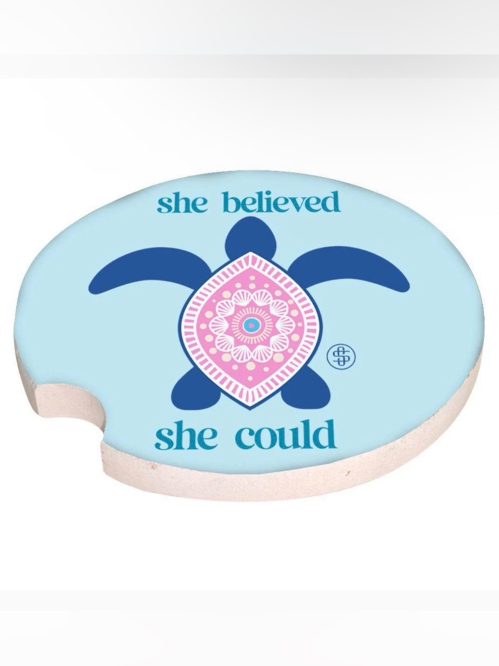 Simply Southern “She Believed” Stone Car Coaster- Water Absorbent